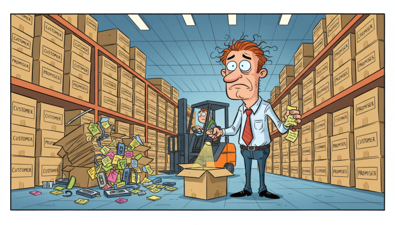 How can I find what was promised to a customer across all our calls and emails