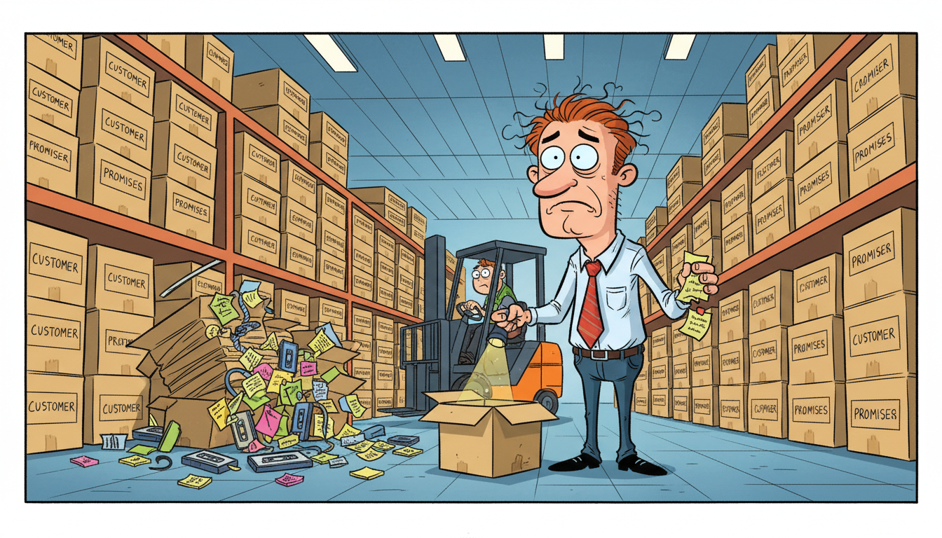 Cartoon: How can I find what was promised to a customer across all our calls and emails